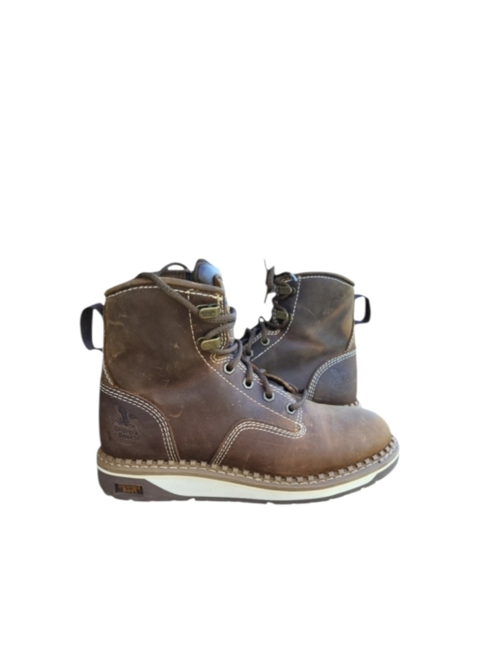 Georgia Boot Amp Brown Leather Work Safety Electric Fire Utility Boot Women 7.5